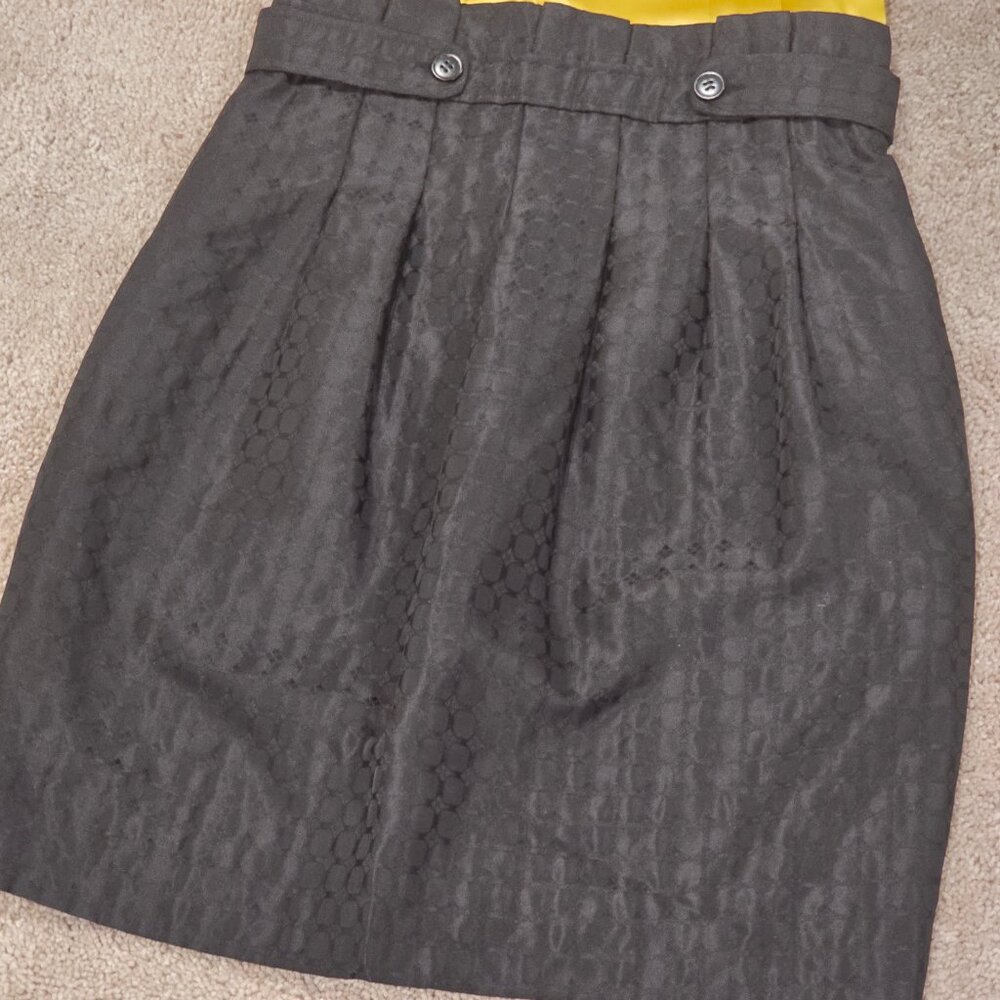 BCBG Max Azria | Sleeveless Career Dress | Yellow and Black | Size 4 - Picture 7 of 12
